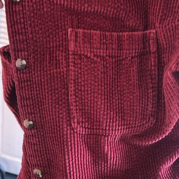 L.L. Bean Red Large Corduroy Button-Up Shirt - Picture 5 of 5